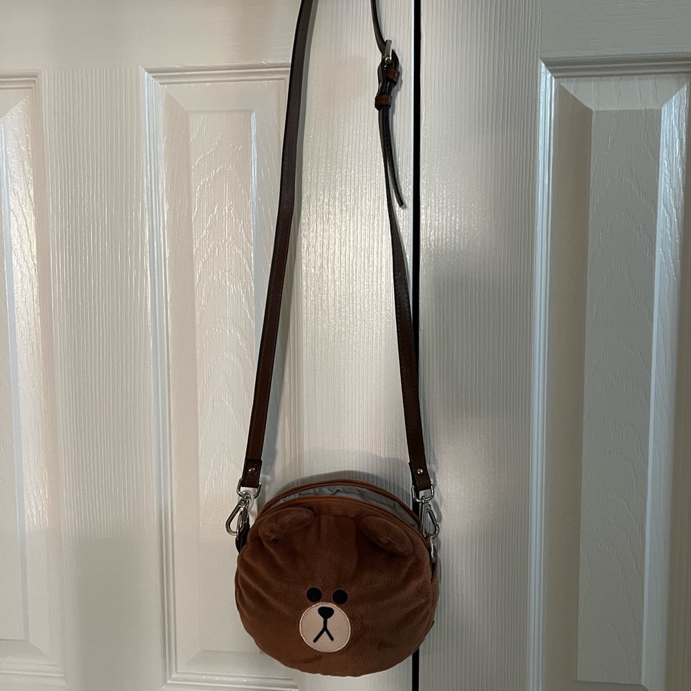 Korean Line Friends Brown Bear Plush Cross Bag